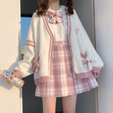 Lockerer süßer Kawaii-Cardigan mit Stickerei